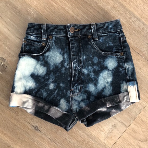 Vintage Denim - IKEDA Vintage High Rise Tie dye denim jean Shorts